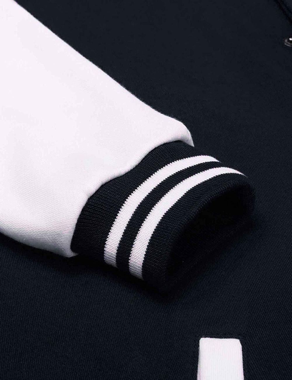 Бомбер темно-синий рукав фото