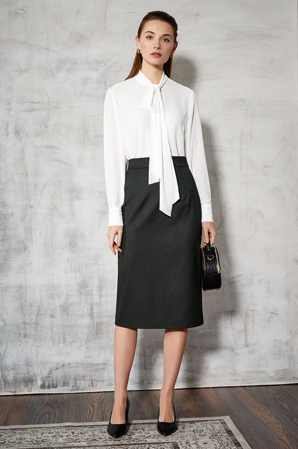 4765 Юбка женская (графитовый жаккард)