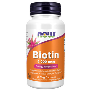 NOW Biotin 5000 мкг 60 вегетарианских капсул