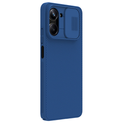 Чехол синего цвета от Nillkin серия CamShield Case для смартфона Realme 10 Pro 5G, с защитной шторкой для задней камеры
