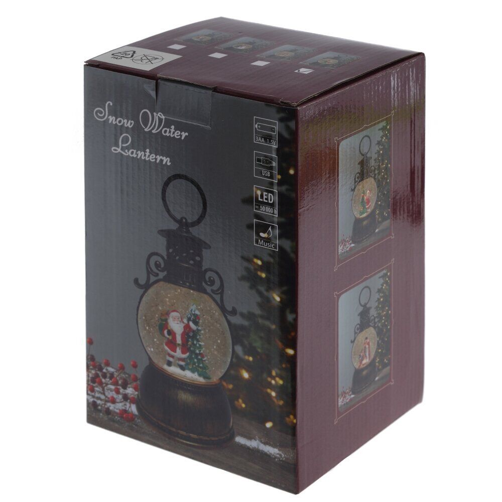 GAEM Изделие декоративное "Фонарь" (подсветка, муз, вьюга, 3хААА, н/п + USB), D 10 см, L11 W11 H24 см