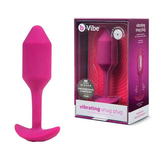Розовая пробка для ношения с вибрацией 11,4см b-Vibe Snug Plug 2 BV-014-RG