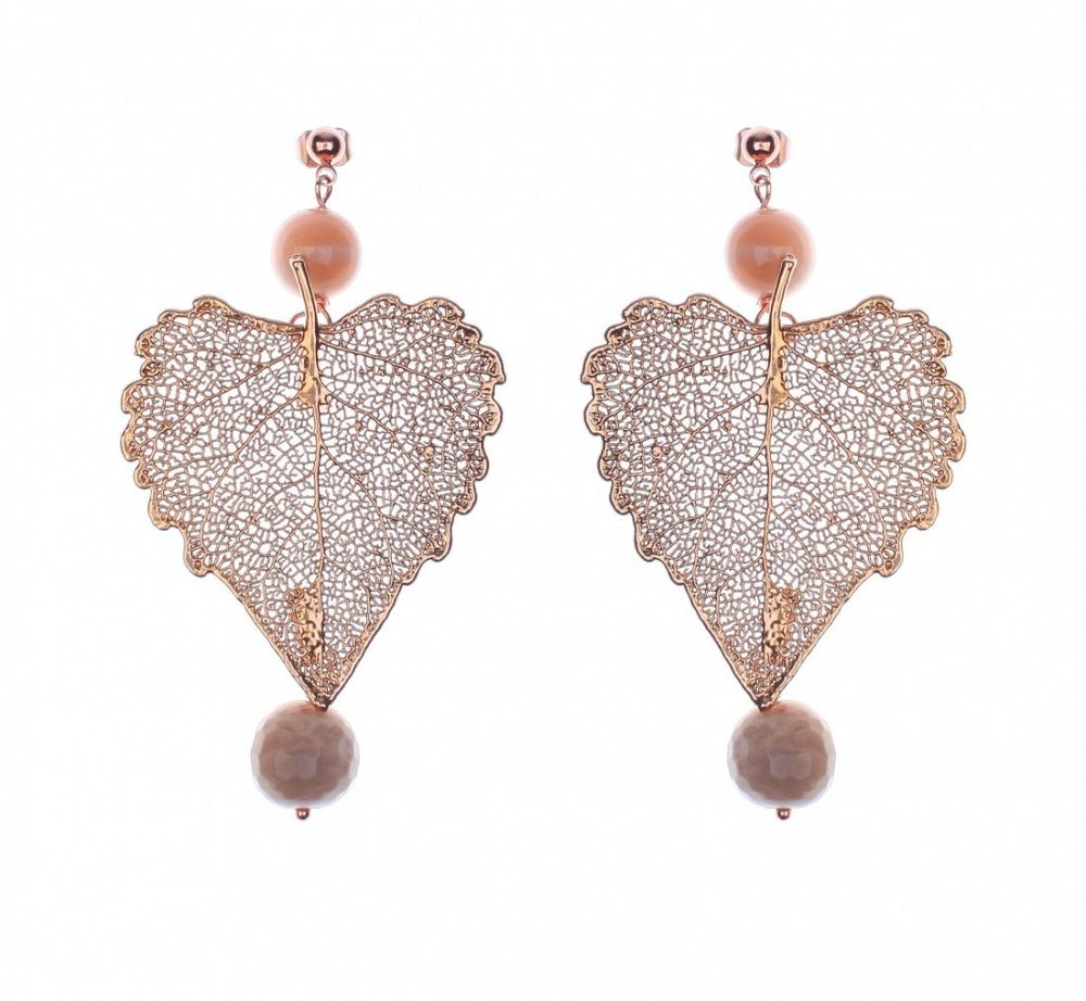 Серьги листья Ester Bijoux cottonwood F652C-R/34 BR