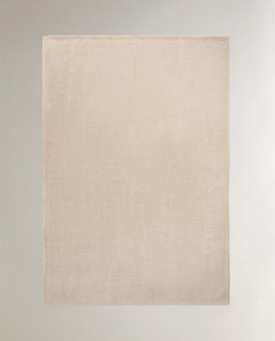 Zara Home - Флисовый плед с ромбами, бежевый, 160x240 см