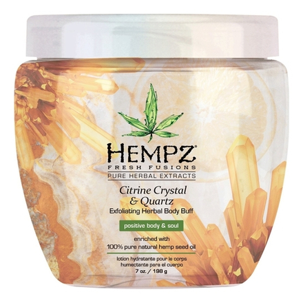 HEMPZ Скраб для тела интенсивный с мерцающим эффектом Желтый Кварц 198g / Citrine Crystal & Quartz Herbal Body Buff