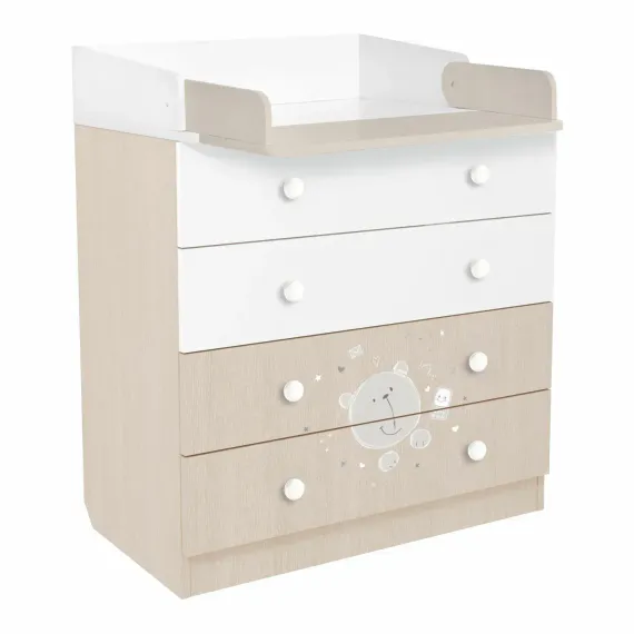 Комод Polini kids French 1580 Teddy Белый-Дуб пастельный