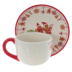 GAEM Чашка с блюдцем "Пряничное настроение", 400 мл, L16 W16 H8,5 см