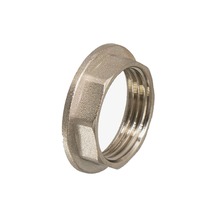 Контргайка с ребордой, латунь  1/2", никель, RTP