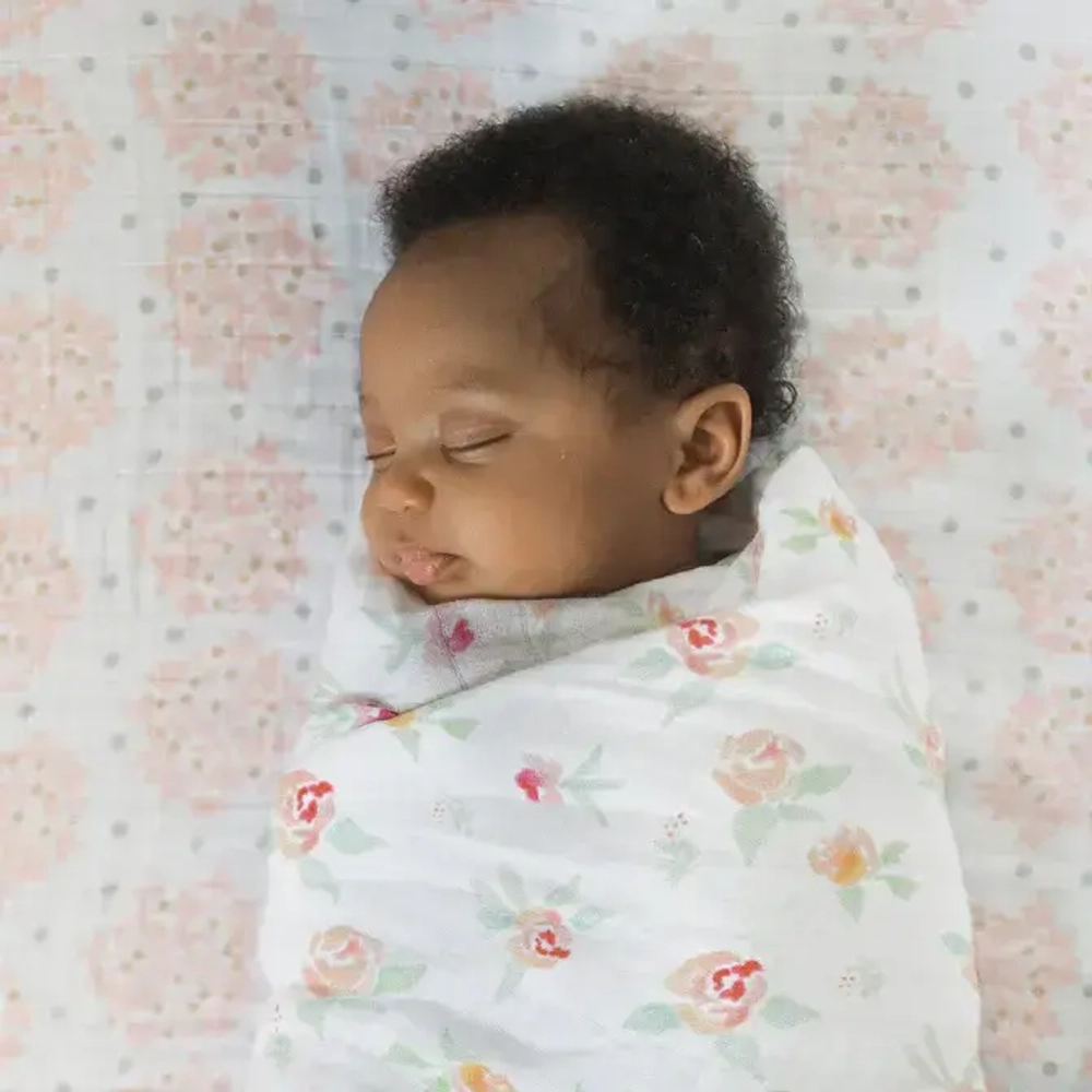 SwaddleDesigns Пеленка муслиновая - Watercolor Peachy Pink Floral