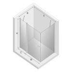 Душевой уголок NEW TRENDY NEW SOLEO BLACK K-0551 120x90 стекло прозрачное/профиль черный