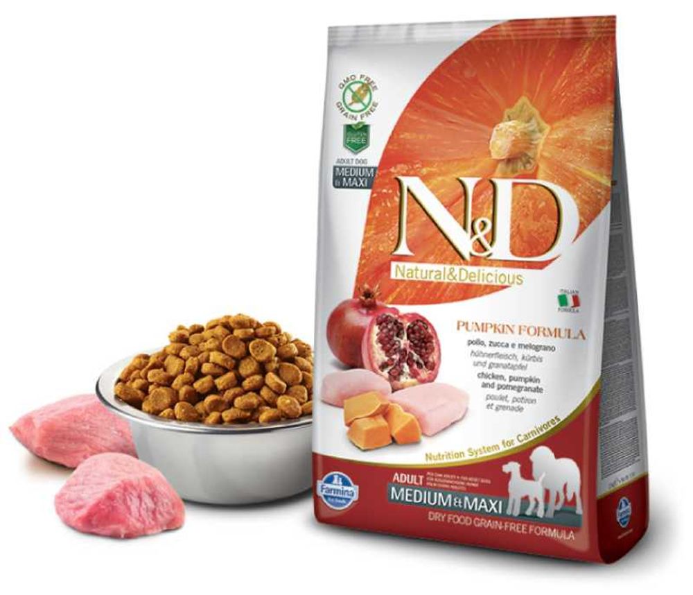Farmina N&amp;D GF PUMPKIN д/с MEDIUM/MAXI курица с гранатом и тыквой - 2,5 кг СРОК 13.11.26