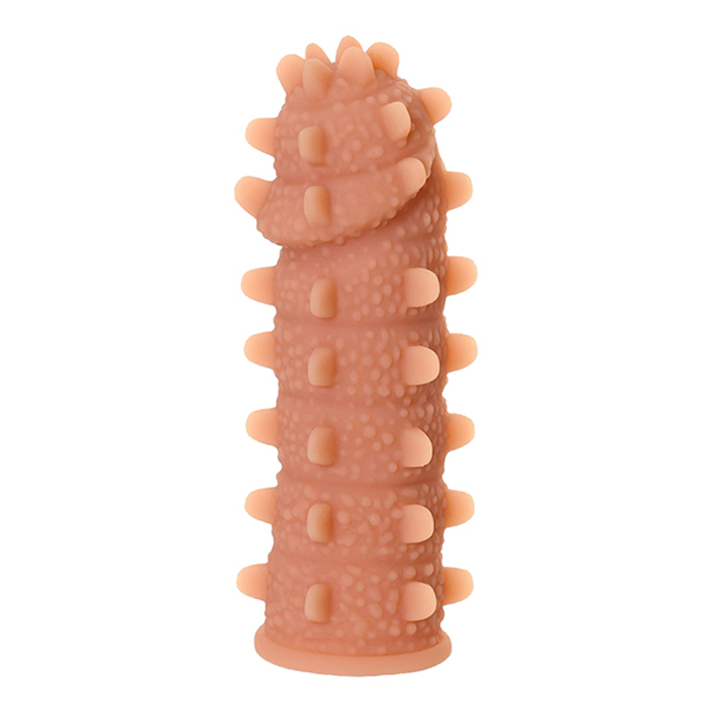 Насадка на фаллос с шипами и продолговатыми бугорками 14,7см Kokos Extreme Sleeve 004 M Size