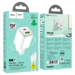 Сетевое зарядное устройство Hoco (N41) Almighty USB/Type-C PD 20W + кабель Type-C/Lightning 1m (белый)