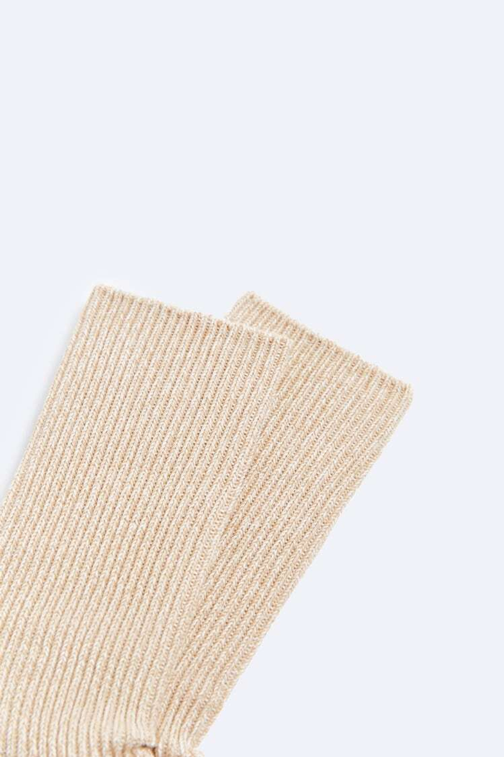 ZARA НОСКИ В РУБЧИК В СТИЛЕ РУСТИК, БЕЖЕВЫЙ