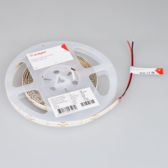 Светодиодная лента Arlight 12W/m 80Led/m 2835SMD холодный белый 5M UL-A180-10mm 24V White6000 044511