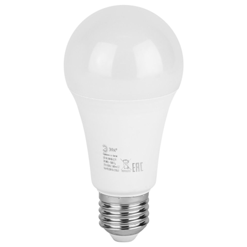 Лампа светодиодная ЭРА RED LINE LED A65-20W-865-E27 R 20Вт груша холодный дневной свет Е27 | Лампы cветодиодные Груша (A)