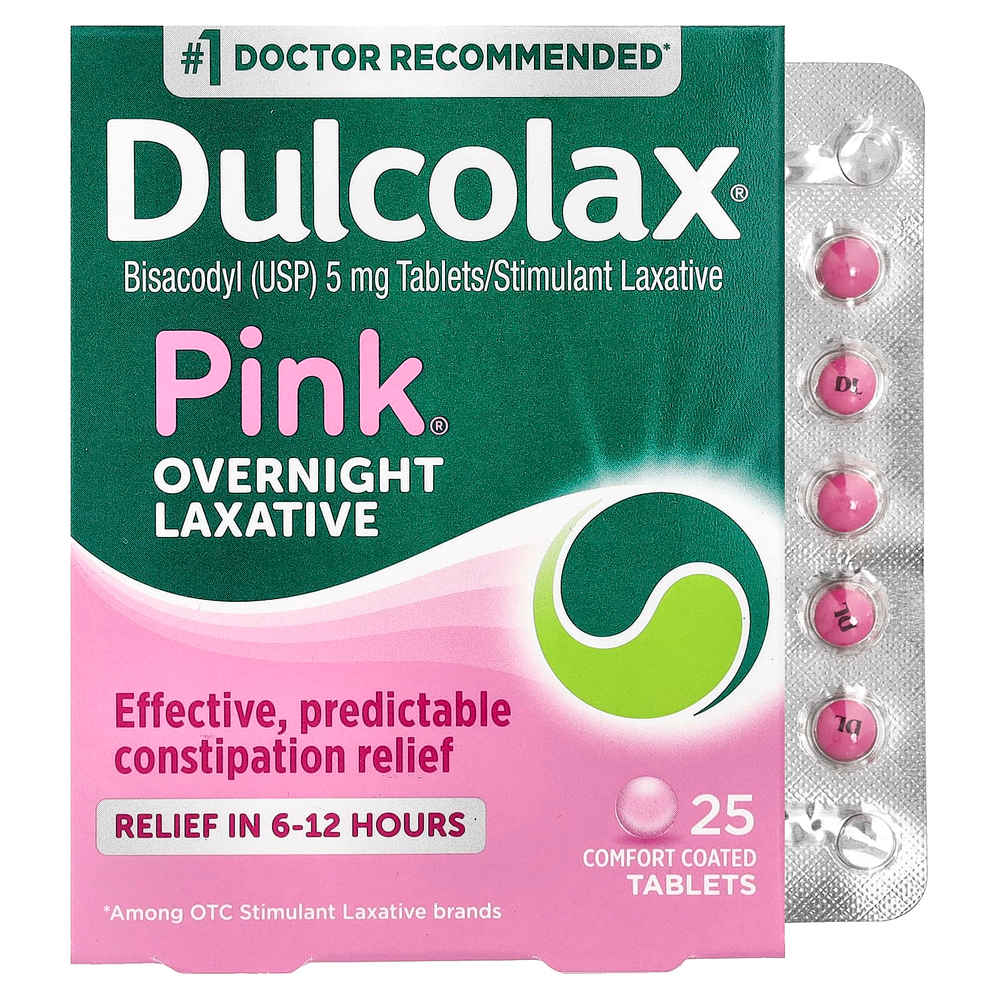 Dulcolax, Pink® Night, слабительное средство, 5 мг, 25 таблеток, покрытых оболочкой