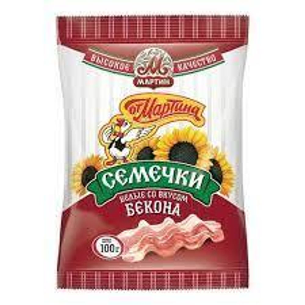 Семечки От Мартина, белые, со вкусом бекона, 100 гр