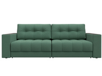 Диван прямой с декором Лига-049 НПБ, Амур 11 РОГОЖКА зеленый