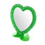 Зеркало настольное в пластиковой оправе «Белые выемки» сердце, подвесное 19*18см