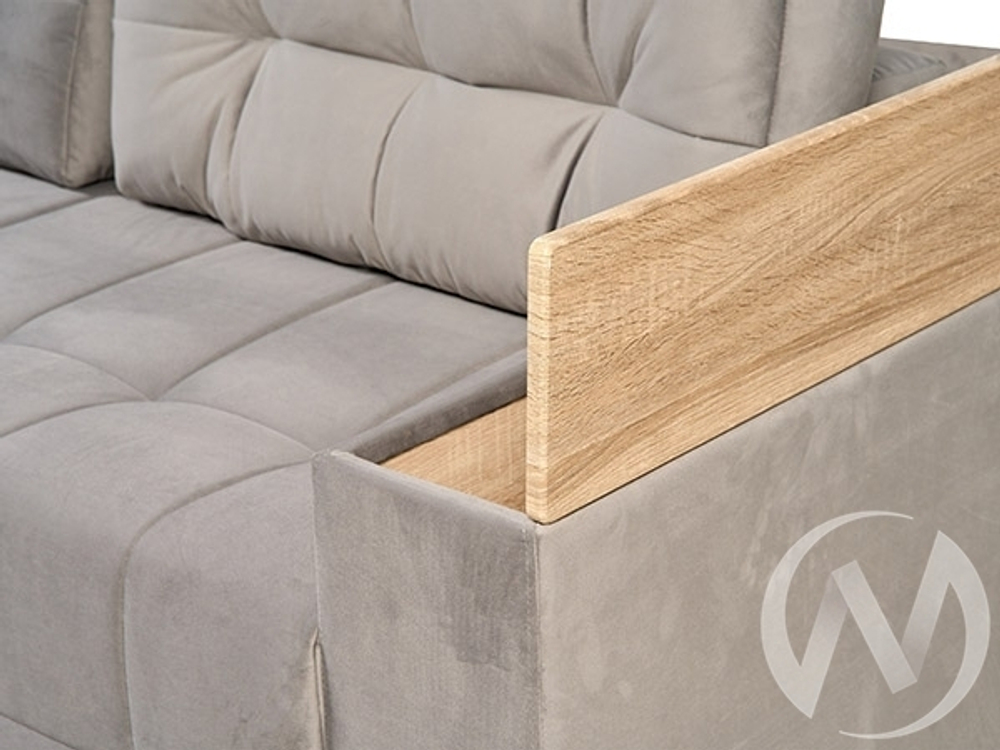 Диван прямой Элегант БД (2022) ДЕКОР ДУБ/GROUND 05 (серый)