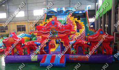 Коммерческий надувной батут "Хижина дракона", 15*8*7 м