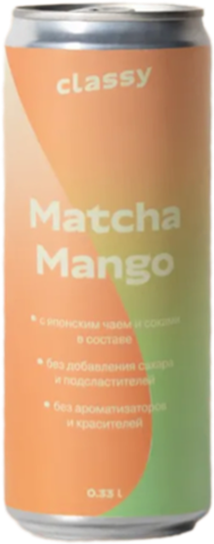 Газированный напиток Заговор Класси Матча Манго / Zagovor Classy Matcha Mango 0.33 - банка