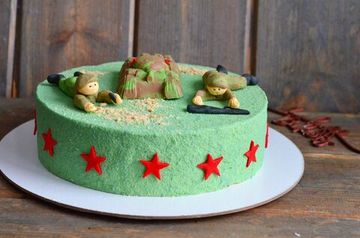 Торт на День защитника Отечества с танком №1076