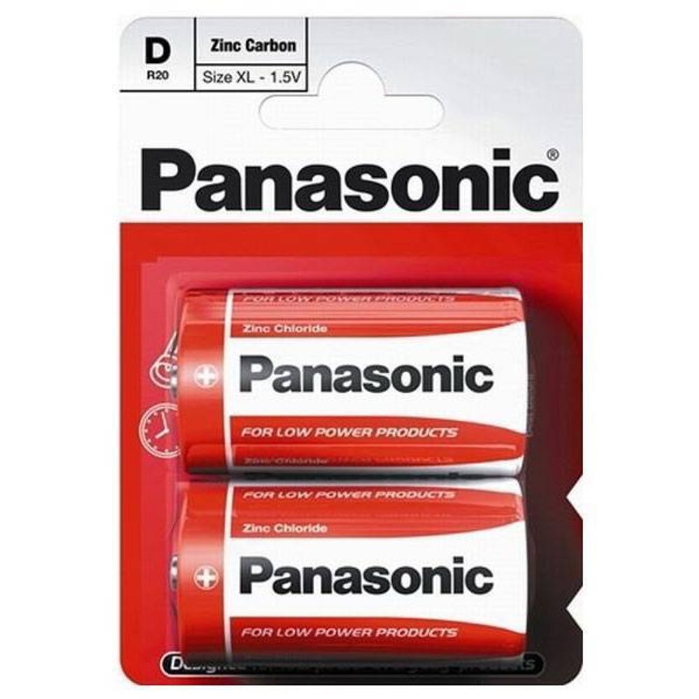 Батарейки Panasonic Red Zink D солевые 2 шт
