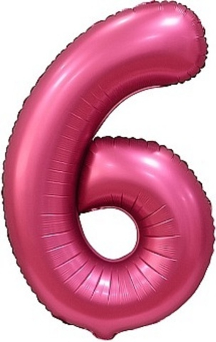 К Цифра 6 Бордовый Сатин 34''/86 см.