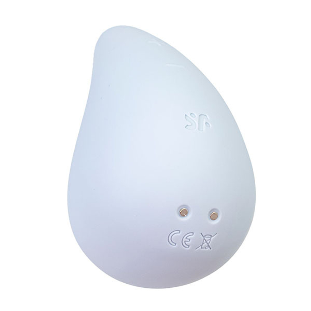 Голубой вибромассажер в форме капли 8,1см Satisfyer Dew Drop