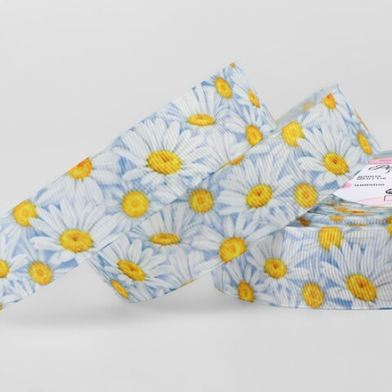 Лента репсовая 25мм, ромашки АУ 9898122
