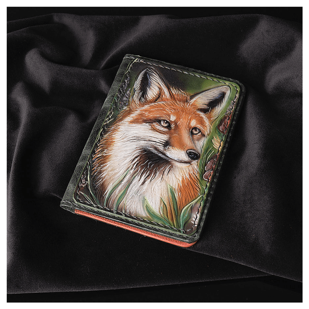 Кожаная обложка на паспорт «Лисичка»