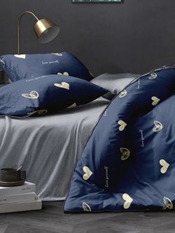 Пододеяльник полисатин Simple House "Cuore" 1,5-спальный на молнии 145x215 см