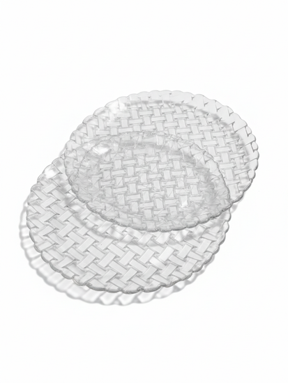 Набор круглых блюд 26 см. 2 шт. стекло плетеный узор, Bossa Nova