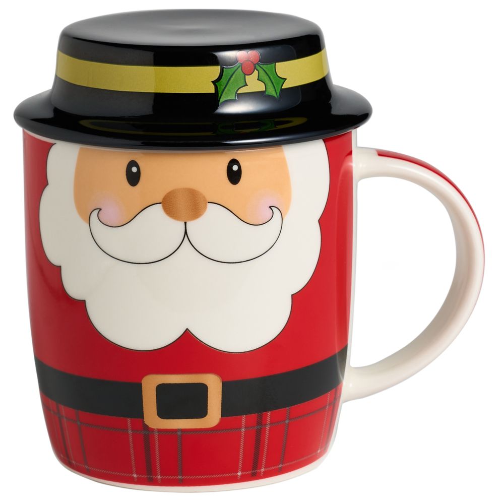 КРУЖКА С КРЫШКОЙ LEFARD "САНТА" 355 МЛ