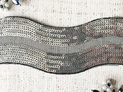 Тесьма "Пайетки на сетке", ш.5,5см.