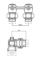 Узел нижнего подключения Royal Thermo угловой 1/2х3/4 ЕК (RTE 07.00002)