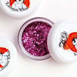 1263 Хлопья Юки розовые металл