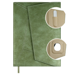 Ежедневник недатированный ESCALADA, А5, 120 л., арт. 70606/ 15 СПИЛОК МЕТАЛЛИК ЗЕЛЁНЫЙ (кожзам: 146x211 мм, твёрдый переплёт, запаянный край, материал обложки: искусственная кожа "Спилок металлик"; способ крепления блока: ниткошвейный; вн. блок: 120