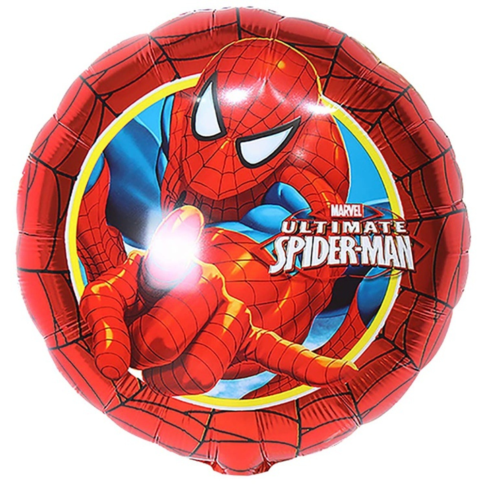Круглый шар с гелием с изображением Человека Паука