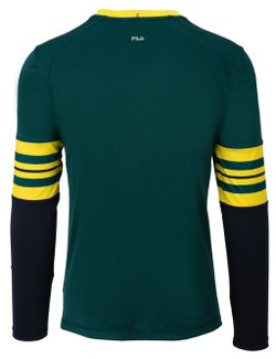 Мужская теннисная футболка теннисная Fila Longsleeve Tom - deep teal/buttercup/fila navy