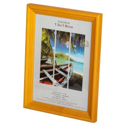 Фоторамка Image Art С18 13х18 деревянная из сосны, цвет янтарь, вставка-прозрачный пластик (58шт) | Image Art