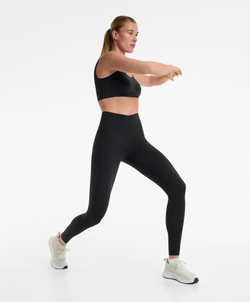 OYSHO Леггинсы длиной до щиколотки 65 см с V-образным вырезом и высокой посадкой, черный