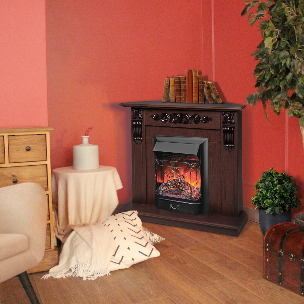 Каминокомплект Real Flame Dominica Corner DN с очагом Majestic Lux Black RC (угловой)