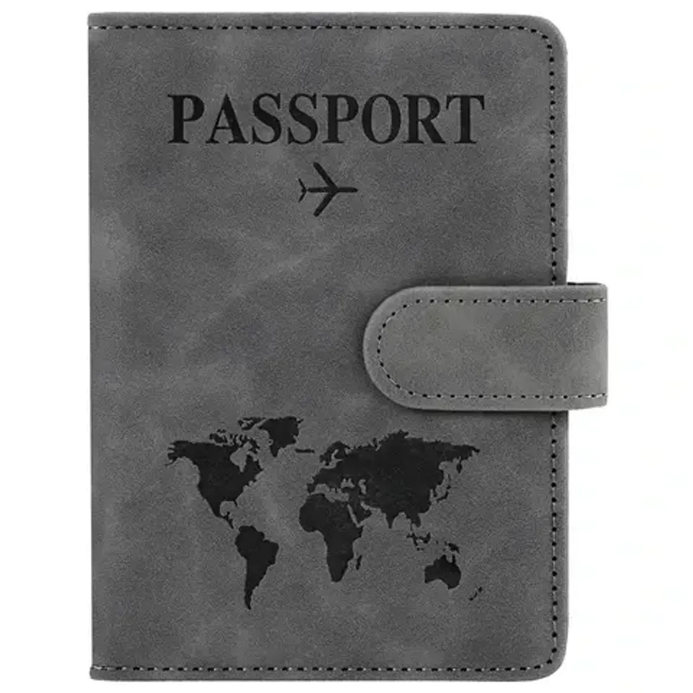 Обложка на паспорт, Brauberg, магнит, 9 карманов, серо-голубая