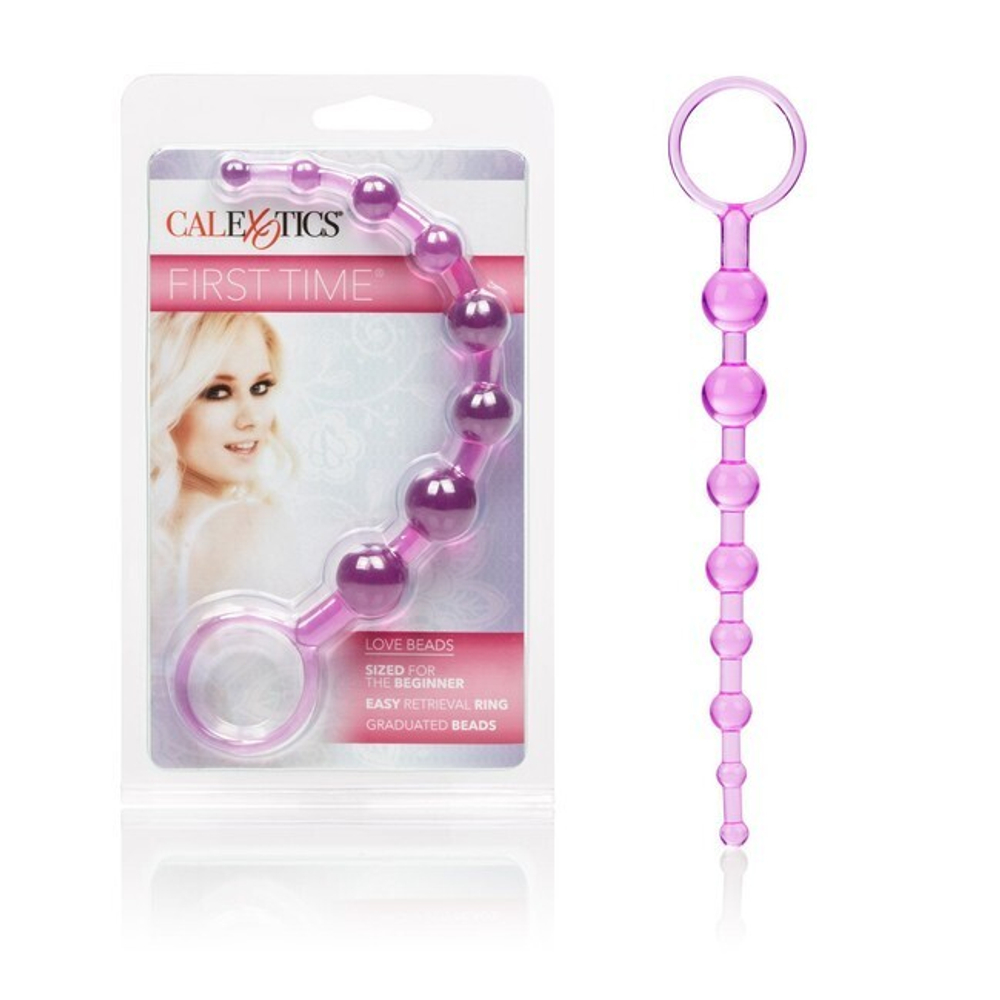 Анальная цепочка "First Time Love Beads" (Цвет: фиолетовый)