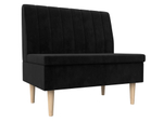 Диван прямой Мини, Черный, Велюр, 126044
