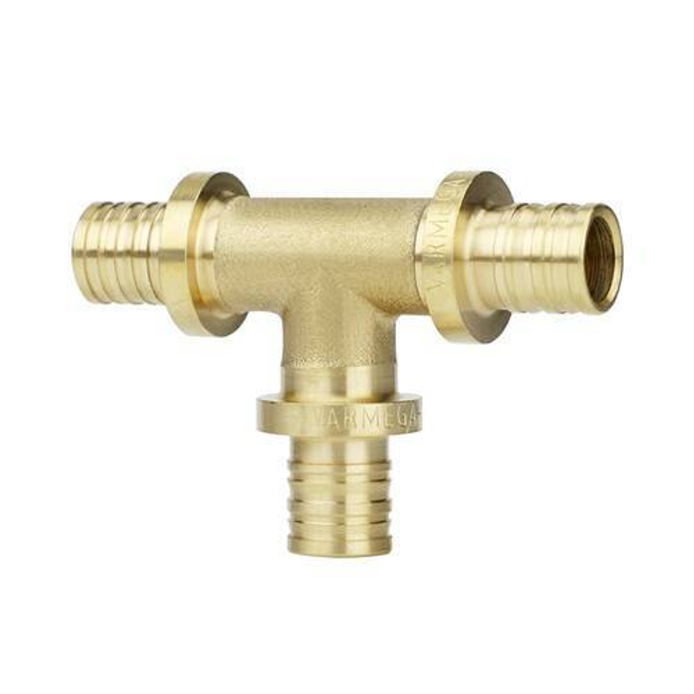 Тройник Varmega Slide-fit - 25 (для труб из сшитого полиэтилена, латунь)