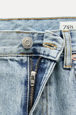 ZARA ДЖИНСЫ RELAXED СО СРЕДНЕЙ ПОСАДКОЙ — ZW COLLECTION, ГОЛУБОЙ